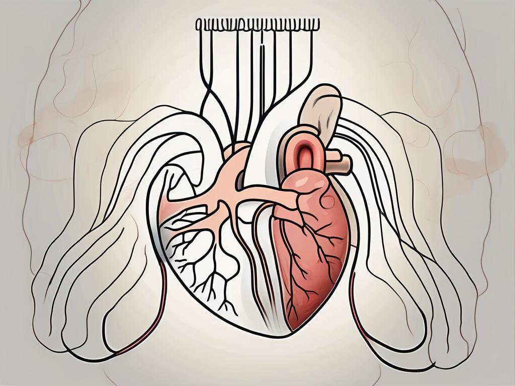 The vestibulo cochlear nerve connecting to the heart