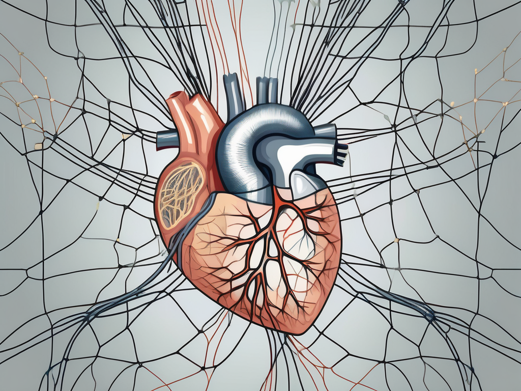 The perineal nerve connecting to the heart through a network of nerves